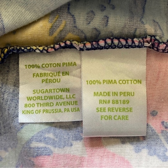 Lilly Pulitzer Marlowe Dress Navy Big Flirt Print Soft T-Shirt 3/4 Sleeve Sz XXS - Picture 9 of 10